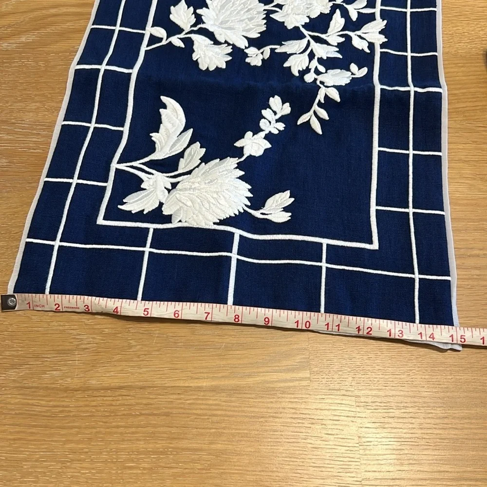 2 pcs Ralph Lauren Navy Blue Floral Embroidered decoration Pillow cover New